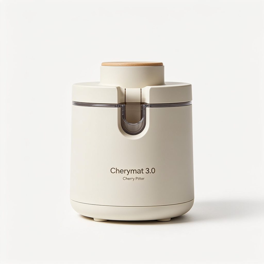 Plain Kitchen Dénoyauteur à Cerises 3.0, Appareil de Cuisine pour Séparation Propre de la Chair et du Noyau, Matériel de Pâtisserie Facile à Nettoyer, avec Récipient Collecteur, Gain de Place